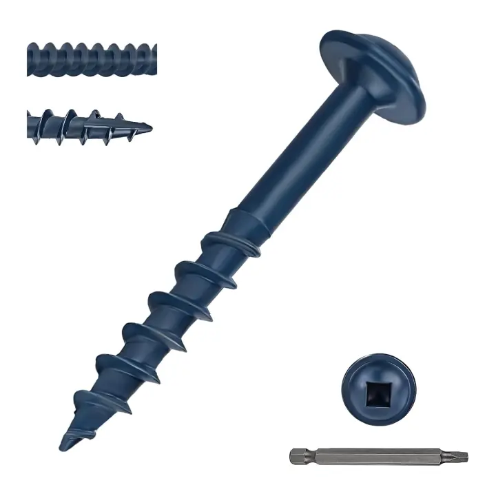 Pocket Hole Screws #8 x 1-1/4" — 600 Blue-Coated Washer-Head, Square Drive